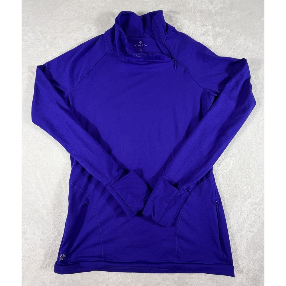 Athleta Performance Shirt Women's Sz S Purple 1/4 Pullover Long Sleeve Running